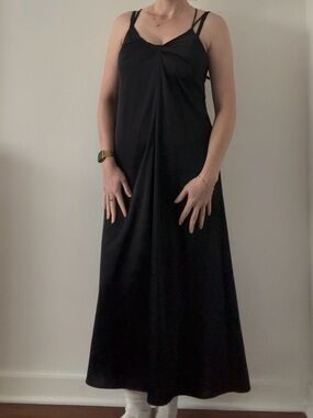 Banana Republic Black Double-Strap Maxi Dress